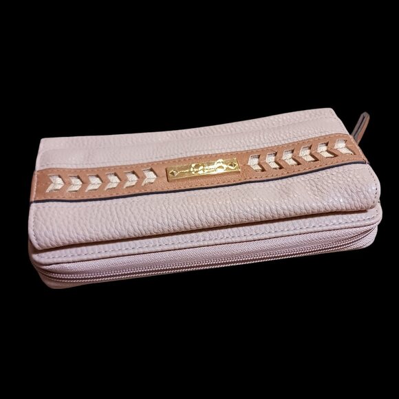 Jessica Simpson Dusty Rose Faux Pebbled Leather Wallet  12 Card Slot Organizer - Picture 7 of 7